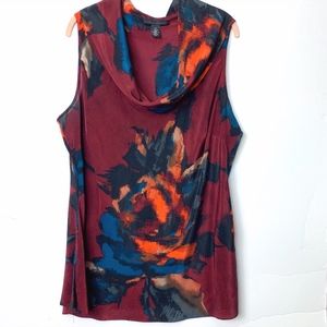 Kenneth Cole NY 100% Silk Cowl Neck Top - Size 2X